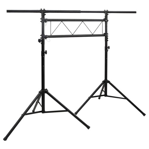 vidaXL Stalak za rasvjetu crni 238x115x(180-300) cm čelični