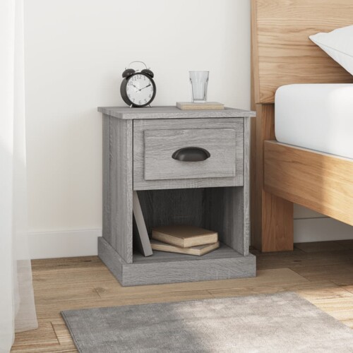 vidaXL Noćni ormarići 2 kom sivog sonome 39x39x47,5 konstruirano drvo