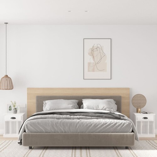 vidaXL Noćni ormarići 2 kom visoki sjaj bijeli 43 x 36 x 50 cm