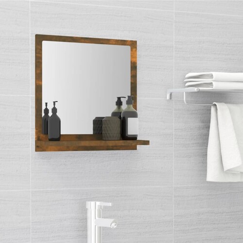 vidaXL Kupaonsko ogledalo boja dimljenog hrasta 40x10,5x37 cm drveno