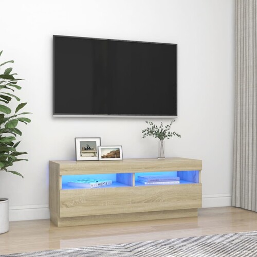 vidaXL TV ormarić s LED svjetlima boja hrasta sonome 100 x 35 x 40 cm