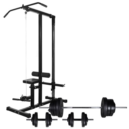 vidaXL Sprava za vježbanje sa setom utega 60,5 kg