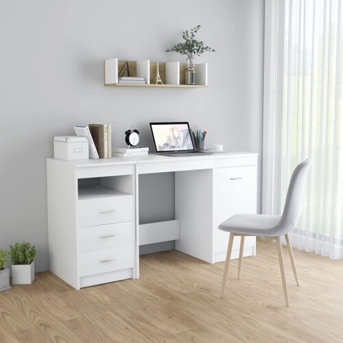 vidaXL Radni stol bijeli 140 x 50 x 76 cm od konstruiranog drva