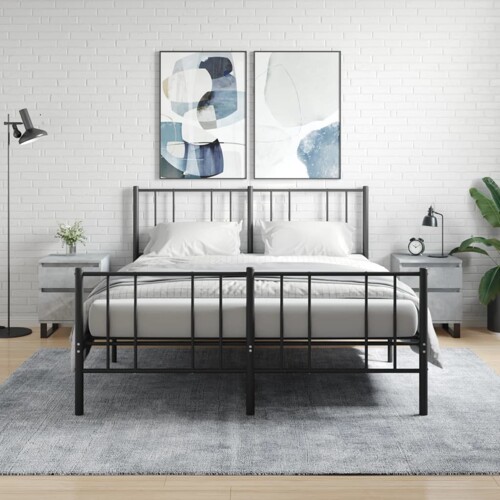 vidaXL Noćni ormarići 2 kom boja betona 40x35x50 cm konstruirano drvo