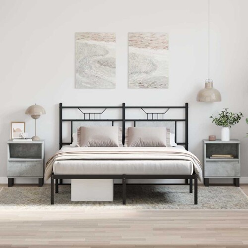 vidaXL Noćni ormarići 2 kom boja betona 40x35x50 cm konstruirano drvo