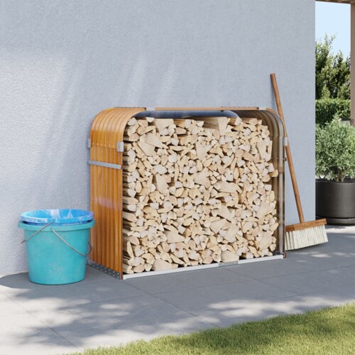 vidaXL Držač za cjepanice svjetlosmeđi 120x45x100 cm pocinčani čelik