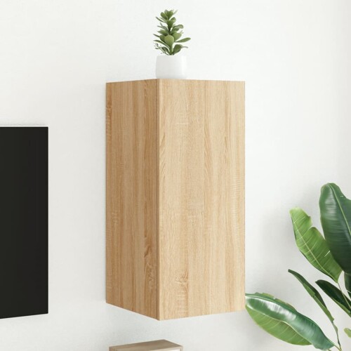 vidaXL Zidni TV ormarić s LED svjetlima boja hrasta 30,5 x 35 x 70 cm