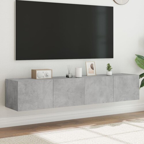 vidaXL Zidni TV ormarići LED 2 kom boja betona 80x35x31 cm