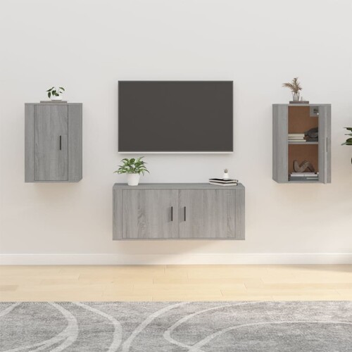 vidaXL Zidni TV ormarići 2 kom boja sivog hrasta sonome 40x34,5x60 cm