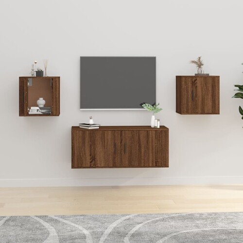 vidaXL Zidni TV ormarići 2 kom boja smeđeg hrasta 40x34,5x40 cm
