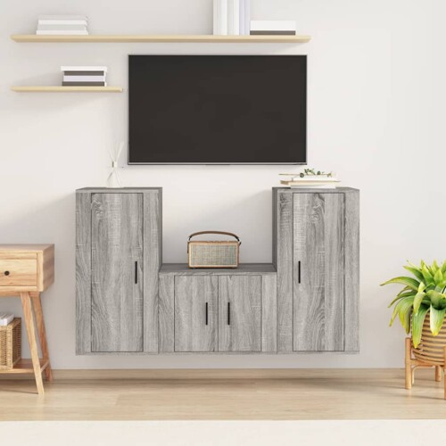 vidaXL 3-dijelni set TV ormarića boja hrasta sonome konstruirano drvo
