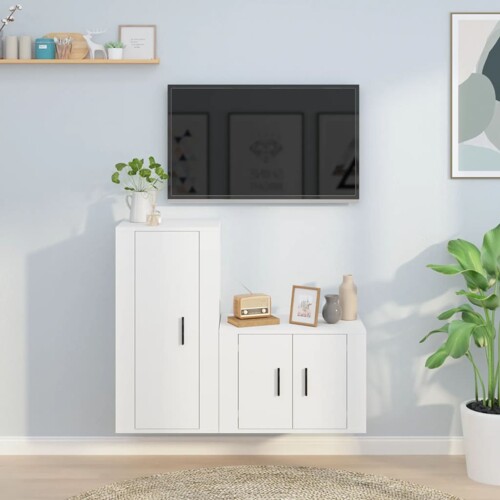 vidaXL 2-dijelni set TV ormarića bijeli od konstruiranog drva