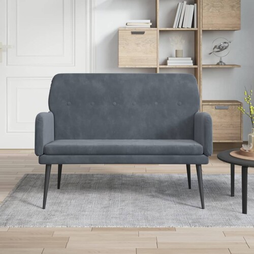 vidaXL Klupa tamnosiva 108 x 79 x 79 cm baršunasta