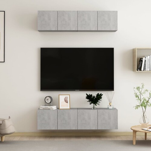 vidaXL TV ormarići 4 kom boja betona 60 x 30 x 30 cm konstruirano drvo