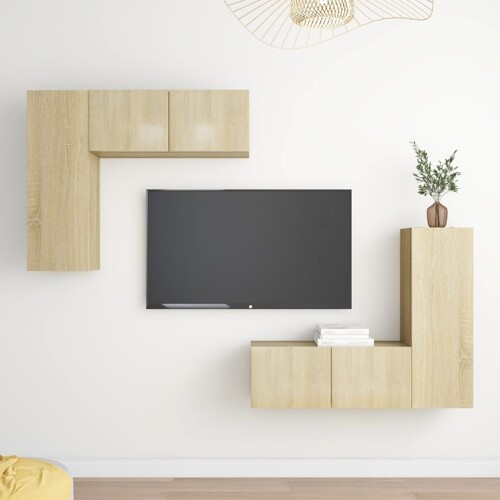 vidaXL 4-dijelni set TV ormarića boja hrasta sonome konstruirano drvo
