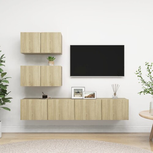 vidaXL 4-dijelni set TV ormarića boja hrasta sonome konstruirano drvo