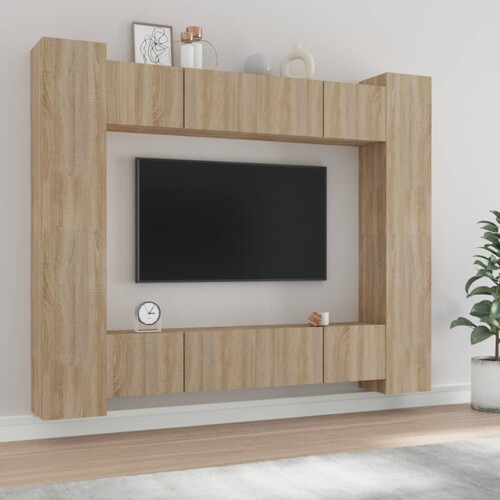 vidaXL 8-dijelni set TV ormarića boja hrasta sonome konstruirano drvo