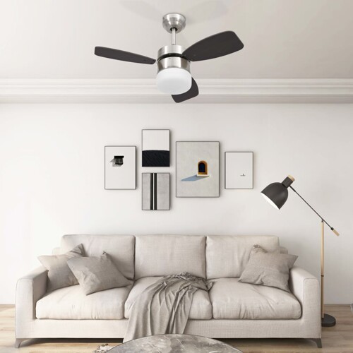 vidaXL Stropni ventilator sa svjetlom i daljinskim 76 cm tamnosmeđi
