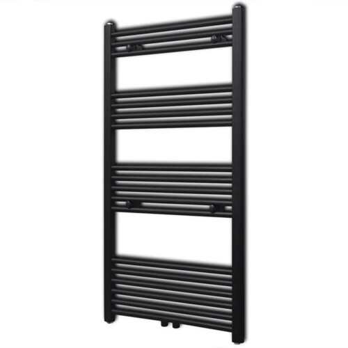 vidaXL Crni kupaonski radijator za centralno grijanje ravni 600 x 1160 mm