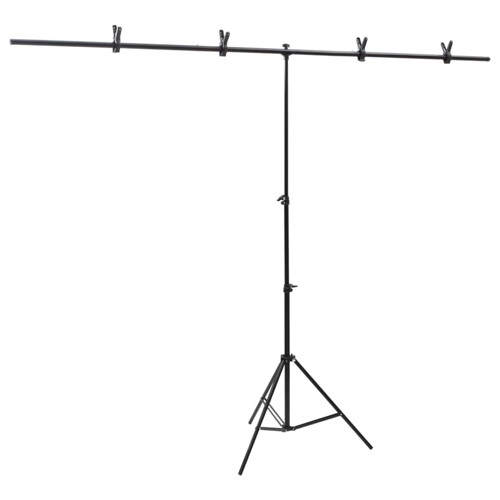 vidaXL Stalak za pozadinu u obliku slova T crni 201x60x(70-200) cm