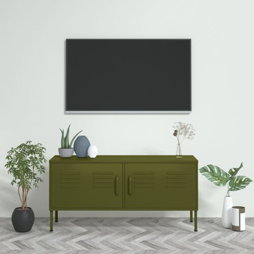 vidaXL TV ormarić maslinasti 105 x 35 x 50 cm čelični