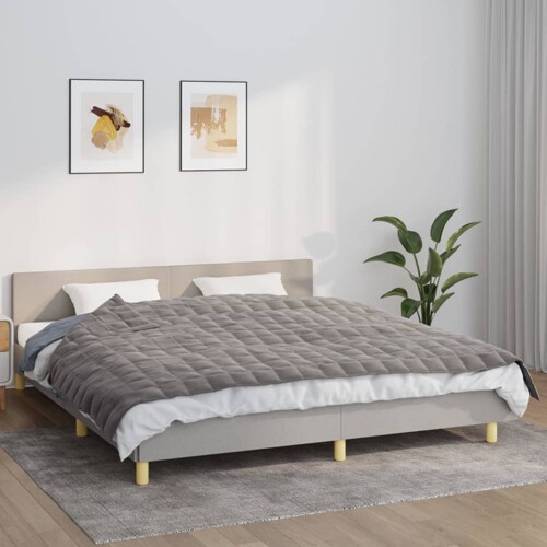 vidaXL Teška deka siva 155x220 cm 7 kg od tkanine
