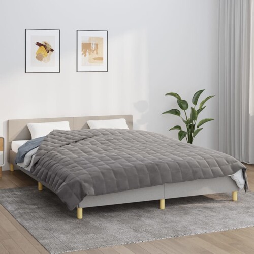 vidaXL Teška deka siva 200x225 cm 13 kg od tkanine