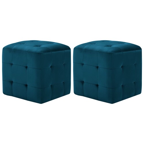 vidaXL Noćni ormarići 2 kom plavi 30x30x30 cm od baršunaste tkanine