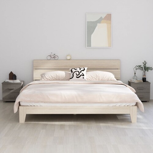 vidaXL Noćni ormarići HAMAR 2 kom svjetlosivi 40x35x44,5 cm borovina
