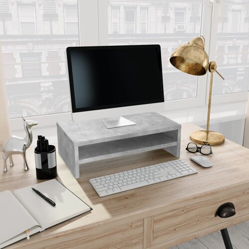 vidaXL Stalak za monitor boja betona 42 x 24 x 13 cm konstruirano drvo