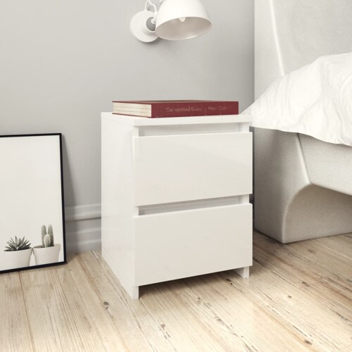 vidaXL Noćni ormarić 2 kom sjajni bijeli 30x30x40 cm konstruirano drvo