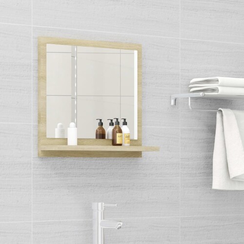 vidaXL Kupaonsko ogledalo boja hrasta 40x10,5x37 cm konstruirano drvo