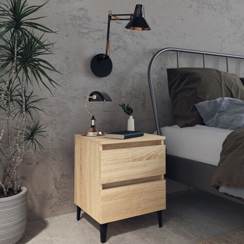 vidaXL Noćni ormarići 2 kom boja hrasta 40x35x50 cm konstruirano drvo