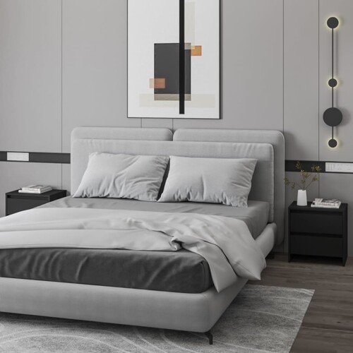 vidaXL Noćni ormarići 2 kom crni 45x34,5x44,5 cm drveni