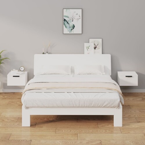 vidaXL Zidni noćni ormarići 2 kom bijeli 34 x 30 x 20 cm