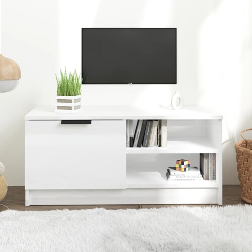 vidaXL TV ormarić sjajni bijeli 80x35x36,5 cm konstruirano drvo
