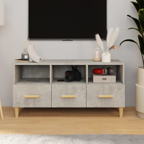 vidaXL TV ormarić boja betona 102 x 36 x 50 cm od konstruiranog drva