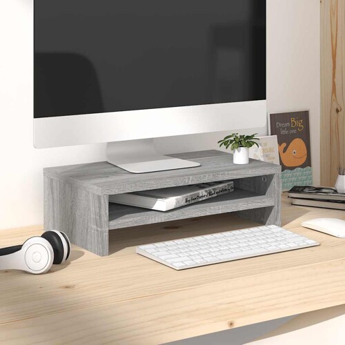 vidaXL Stalak za monitor boja sivog hrasta 42 x 24 x 13 cm drveni
