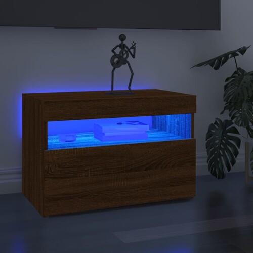 vidaXL TV ormarić s LED svjetlima boja smeđeg hrasta 60 x 35 x 40 cm