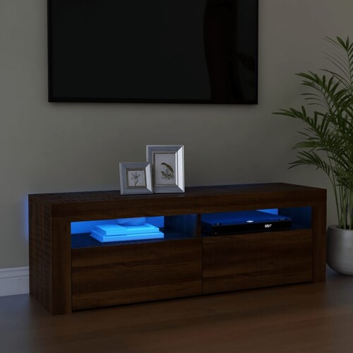 vidaXL TV ormarić s LED svjetlima boja smeđeg hrasta 120 x 35 x 40 cm