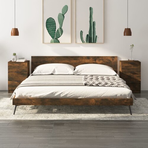 vidaXL Noćni ormarići 2 kom boja dimljenog hrasta 40x36x65 cm