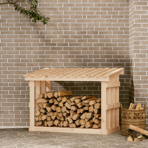 vidaXL Stalak za drva za ogrjev 108 x 64,5 x 77 cm od masivne borovine