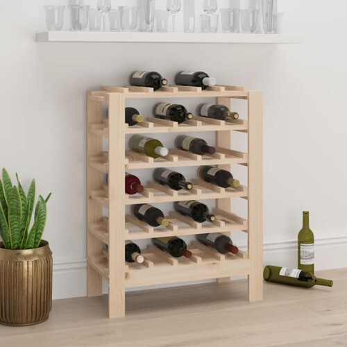 vidaXL Stalak za vino 61,5x30x82 cm od masivne borovine