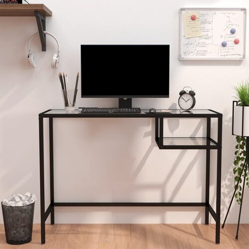 vidaXL Stol za računalo prozirni 100 x 36 x 74 cm stakleni