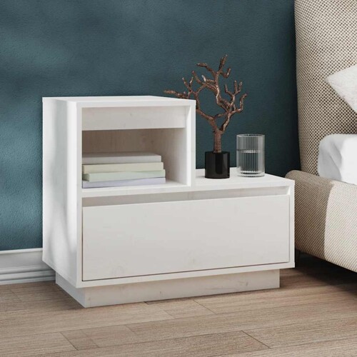 vidaXL Noćni ormarići bijeli 60 x 34 x 51 cm od masivne borovine