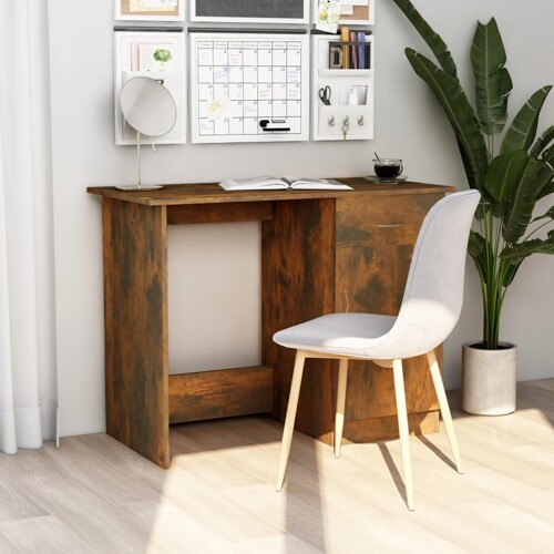 vidaXL Radni stol boja dimljenog hrasta 100x50x76 cm konstruirano drvo