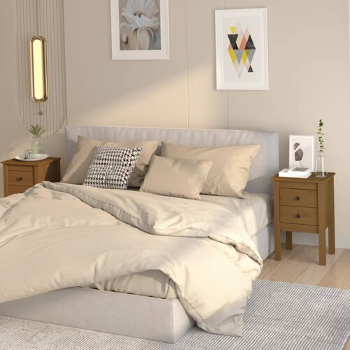 vidaXL Noćni ormarići 2 kom boja meda 40x35x61,5 cm od borovine