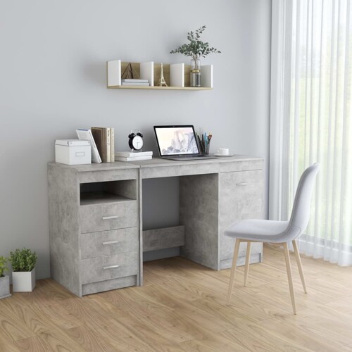 vidaXL Radni stol siva boja betona 140 x 50 x 76 cm konstruirano drvo