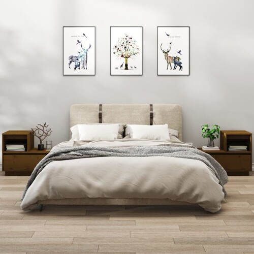 vidaXL Noćni ormarići 2 kom boja meda 60x34x51 cm od borovine