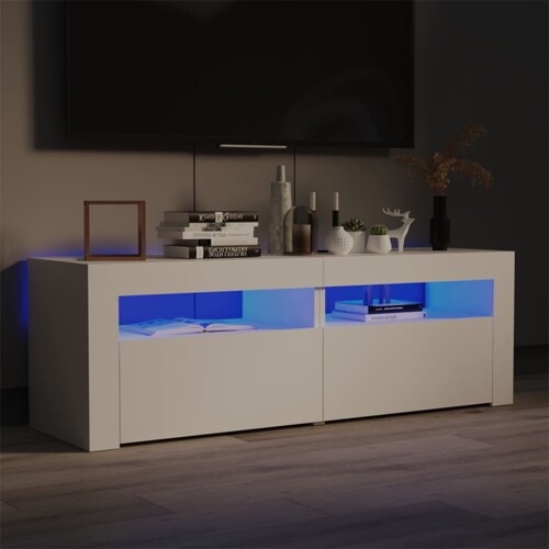 vidaXL TV ormarić s LED svjetlima bijeli 120 x 35 x 40 cm